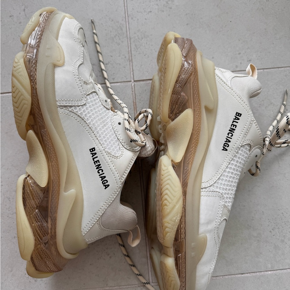 Balenciaga Triple S Clear Sole in Off White, men’s size US 11 FR 44